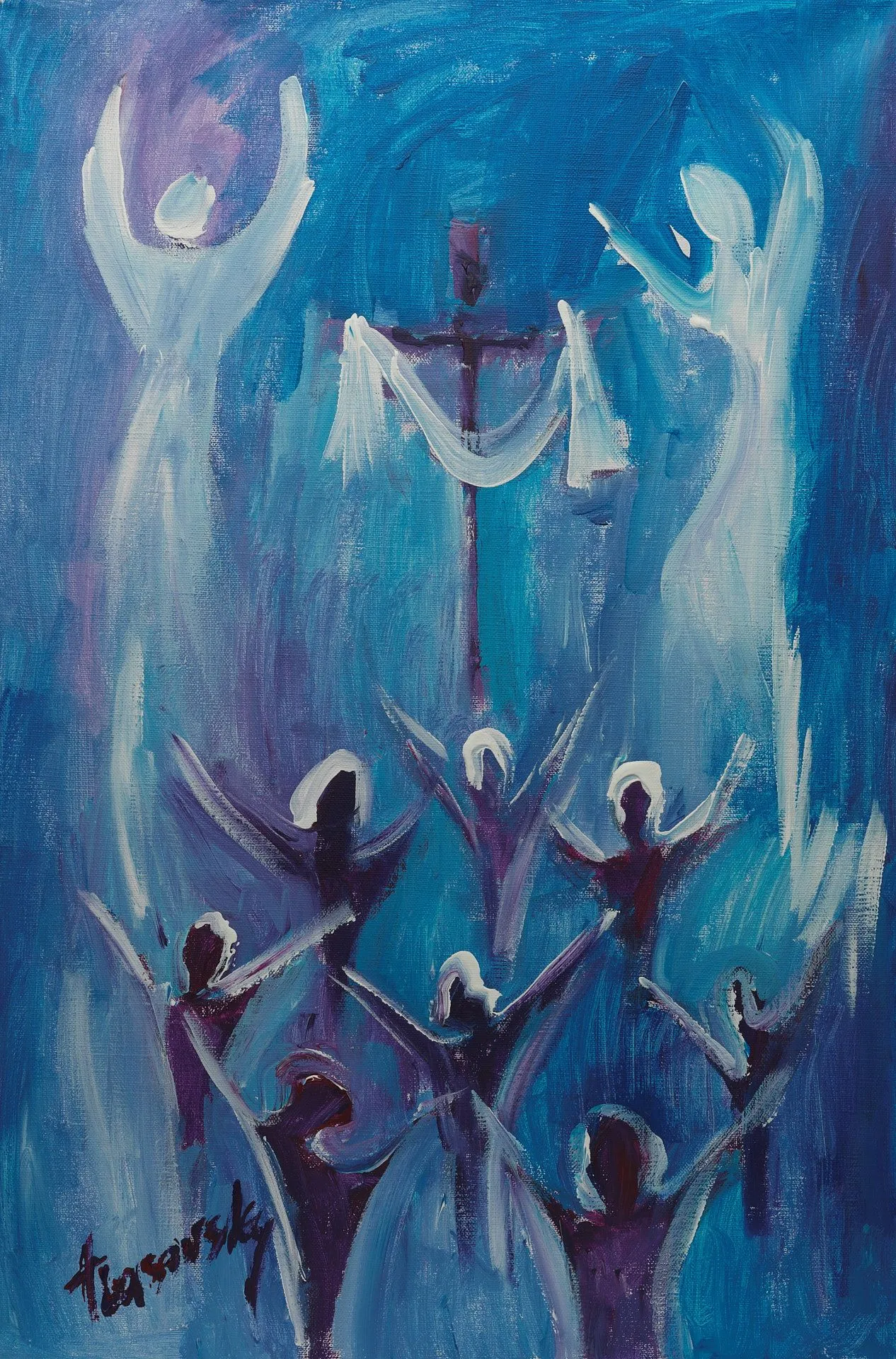 Worship together! 2017, Acrylic on canvas, 40 x 60 cm