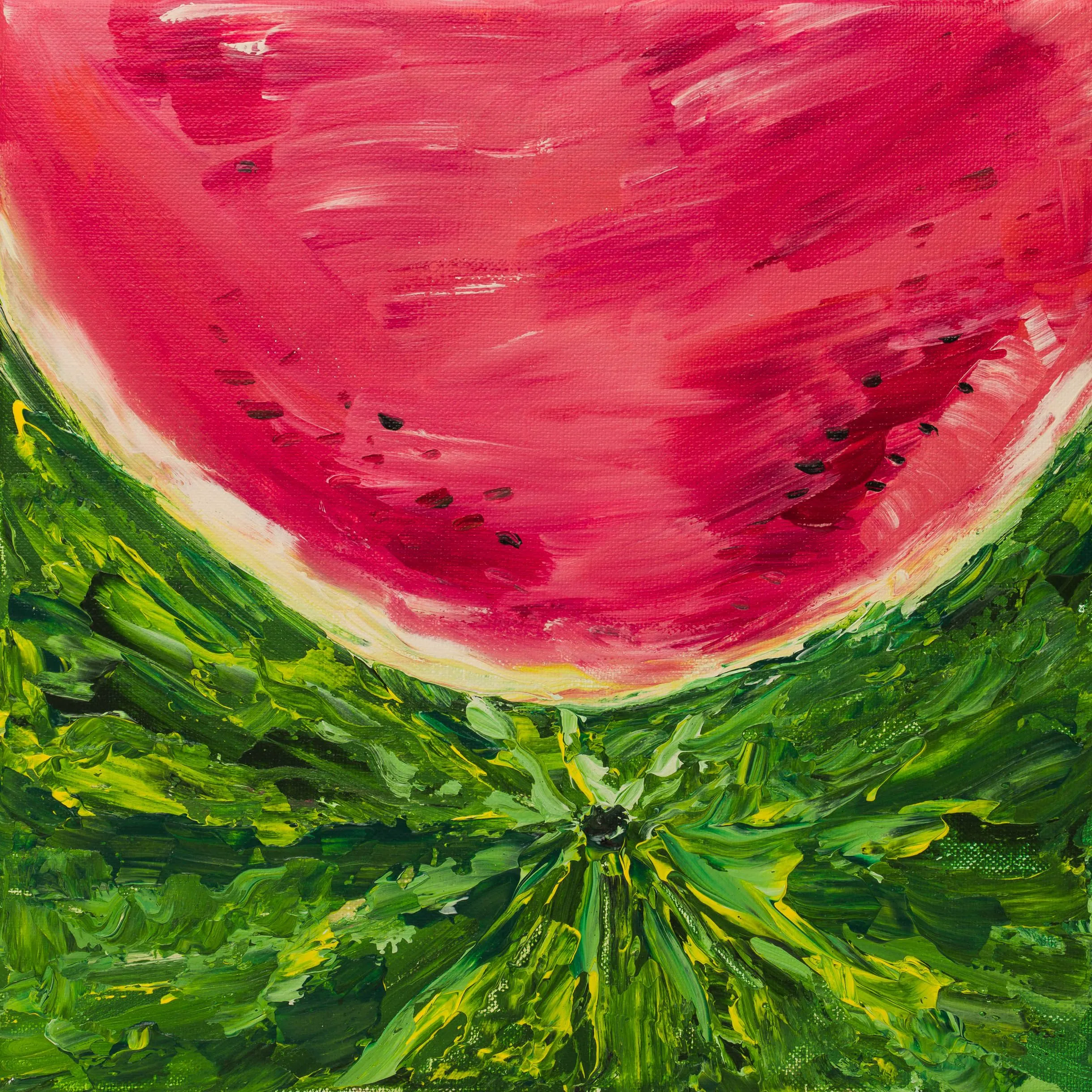 Watermelon Smile 2017, Acrylic on canvas, 30 x 30 cm