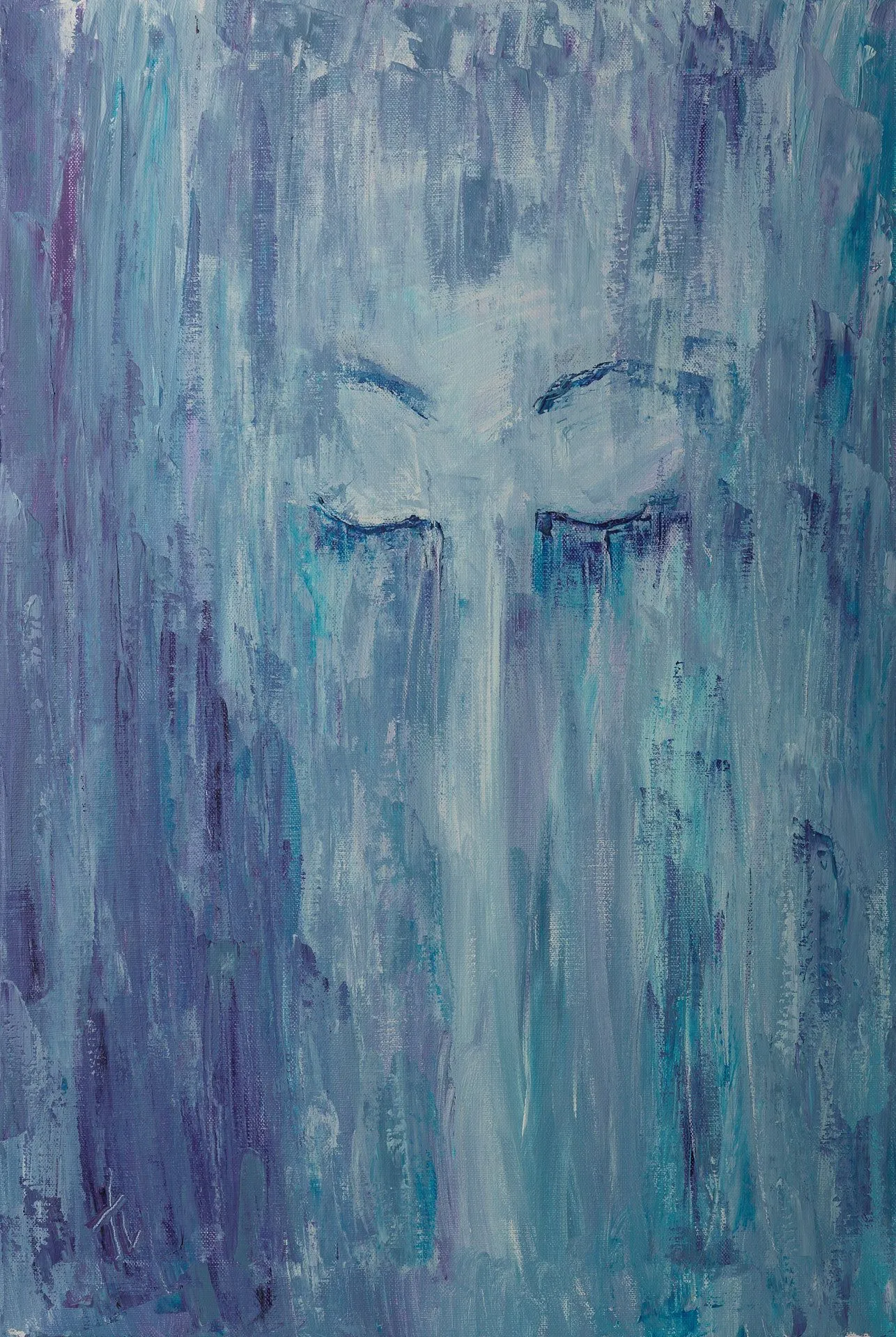 Streams of tears Psalm 119:136 2017, Acrylic on canvas, 30 x 40 cm