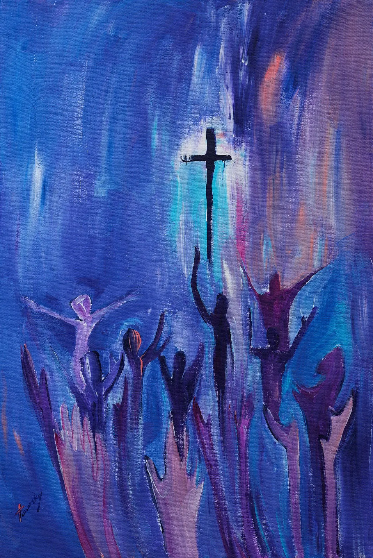 Praise the Lord! Psalm 135:1-3 2017, Acrylic on canvas, 40 x 60 cm