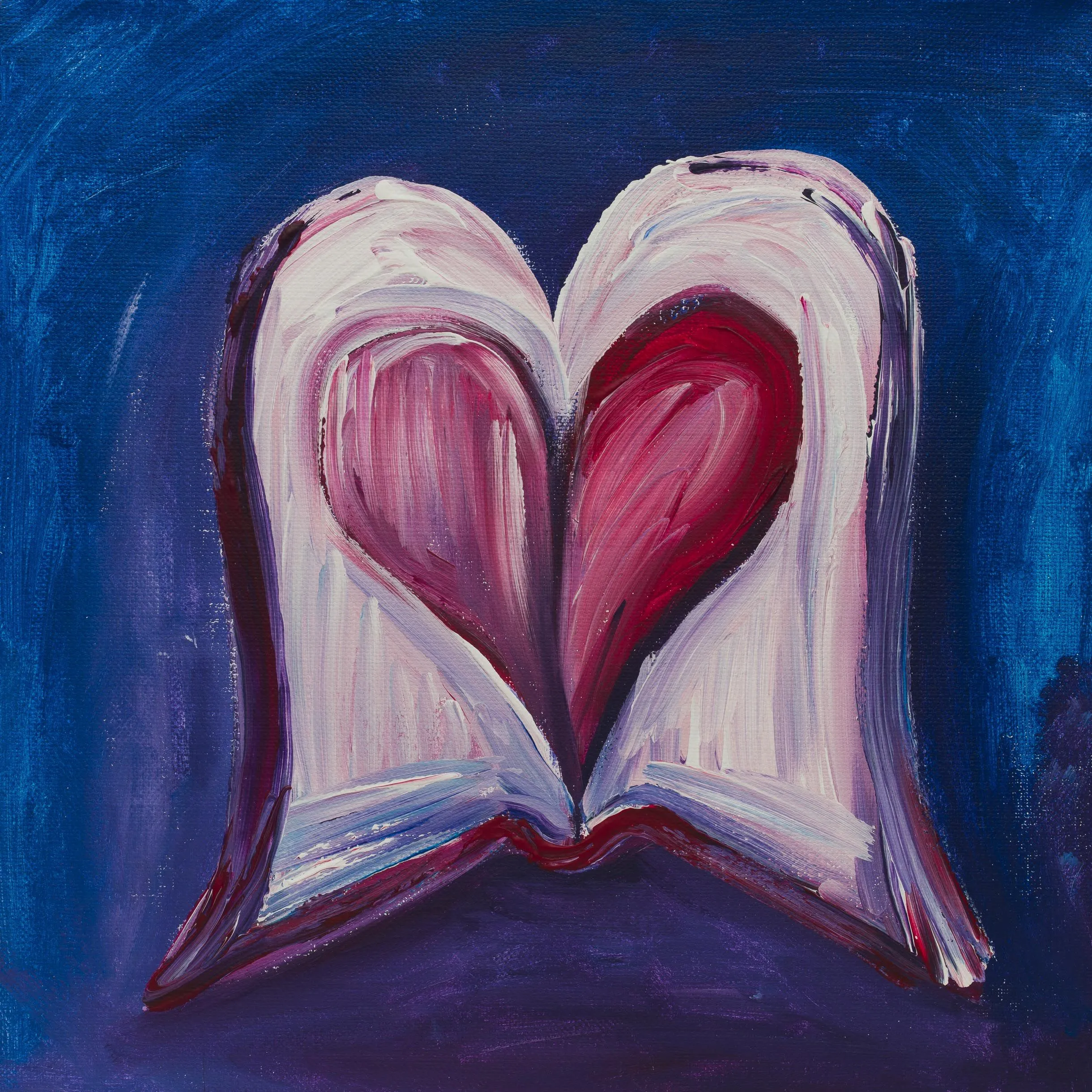 The commandments of love 2017, Acrylic on canvas, 30 x 30 cm And he said to him, “You shall love the Lord your God with all your heart and with all your soul and with all your mind. This is the great and first commandment. And a second is like it: You shall love your neighbor as yourself. On these two commandments depend all the Law and the Prophets. Matthew 22:37-40