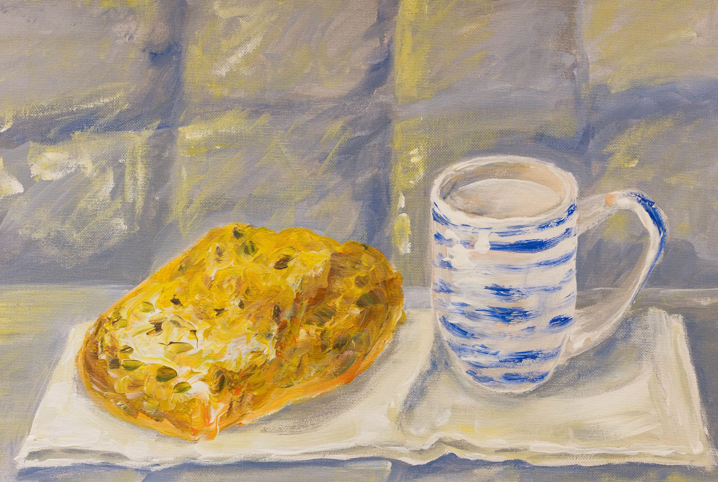 Cup of milk 2015, Acrylic on canvas, 35 x 45 cm