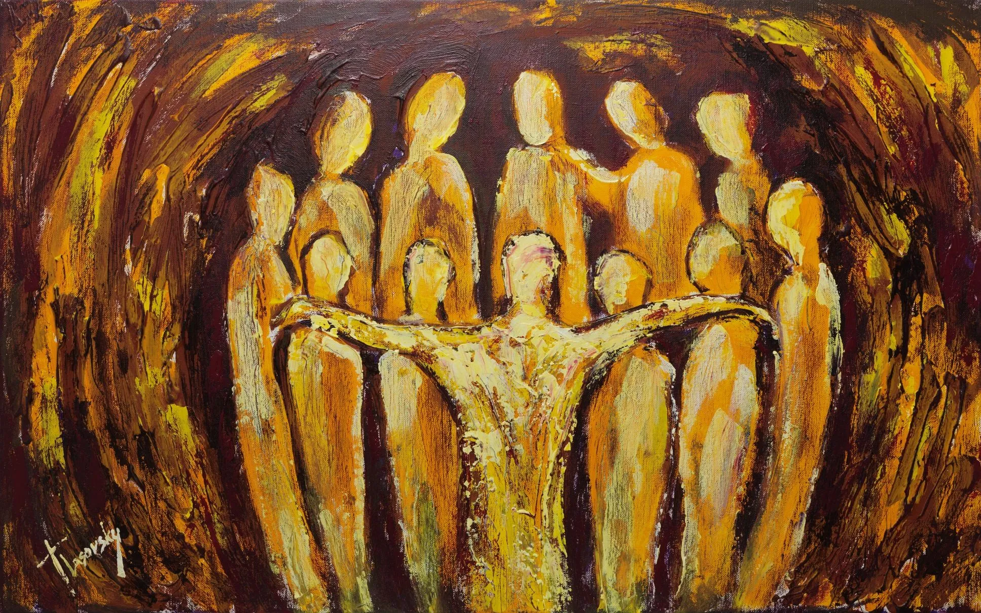 Prayer for Unity John 17 2018, Acrylic on canvas, 50 x 80 cm